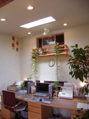 事務室から天窓をみる